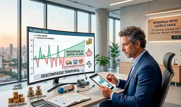 Diferença entre Lucro e Caixa: Por que sua empresa tem lucro, mas não tem dinheiro?