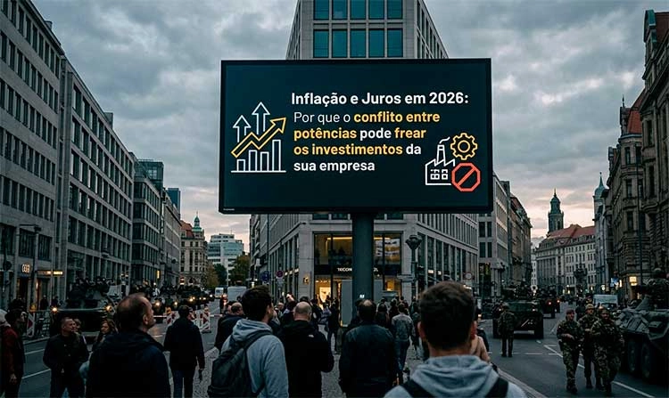 Inflação e Juros em 2026: Por que o conflito entre potências pode frear os investimentos da sua empresa